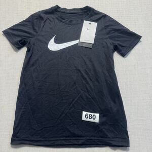 Nike NIKE THE TEE Short Sleeve Kids Polo Boys Sz XS Black Brand New